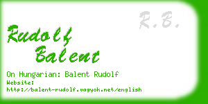 rudolf balent business card